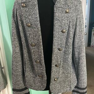 Tommy Hilfiger Women's size Large Gray Double-Breasted Jacket